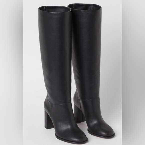 H&M Black Knee-High Heeled Boots - Picture 4 of 4